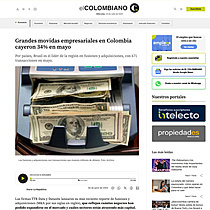Grandes movidas empresariales en Colombia cayeron 34% en mayo